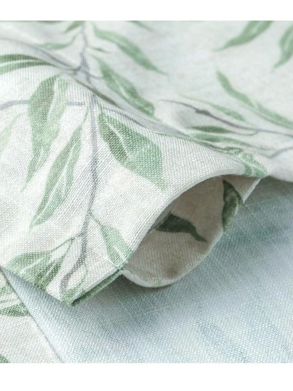 VOGOL Green Leaf Print Kitchen Valance, Curtain